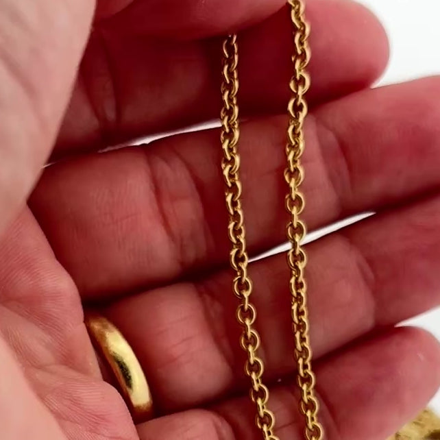 Vintage Tiffany & Co. 18K Yellow Gold Cable Link Chain Necklace, 24" 3mm 16.9g