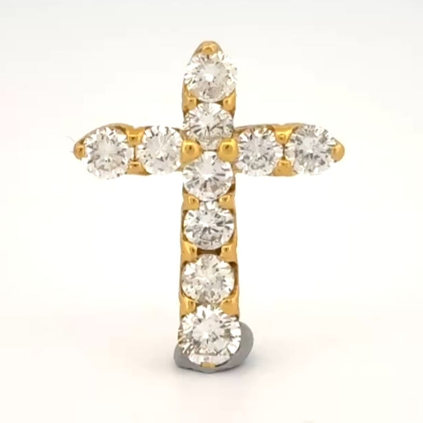 Diamond Cross Pendant 1.50ctw  18k Yellow Gold