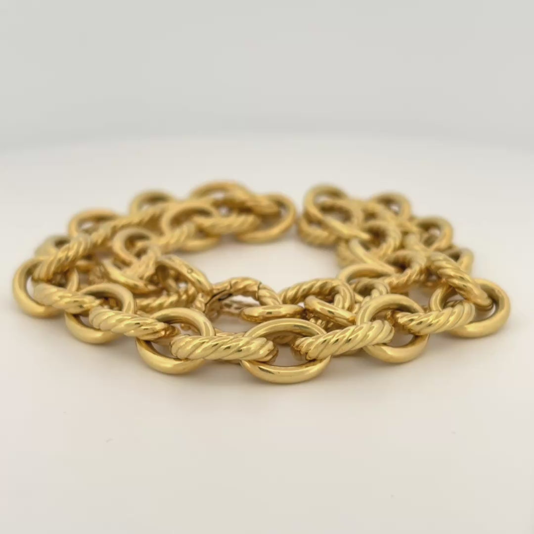 David Yurman Chain Collection Oval Link Cable Necklace 18k Yellow Gold