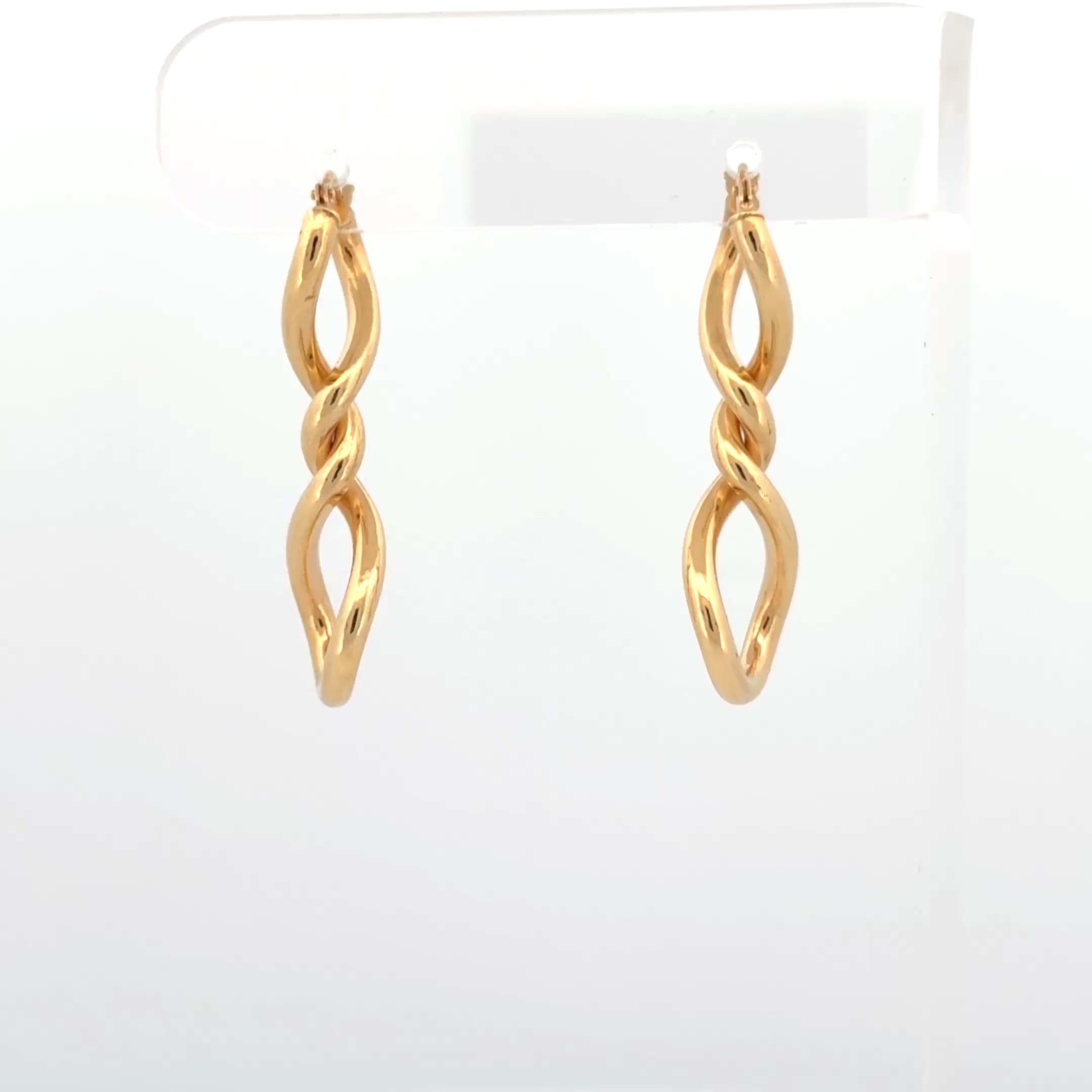 Milor Italy Twisted Hoop Earring 14k Yellow Gold