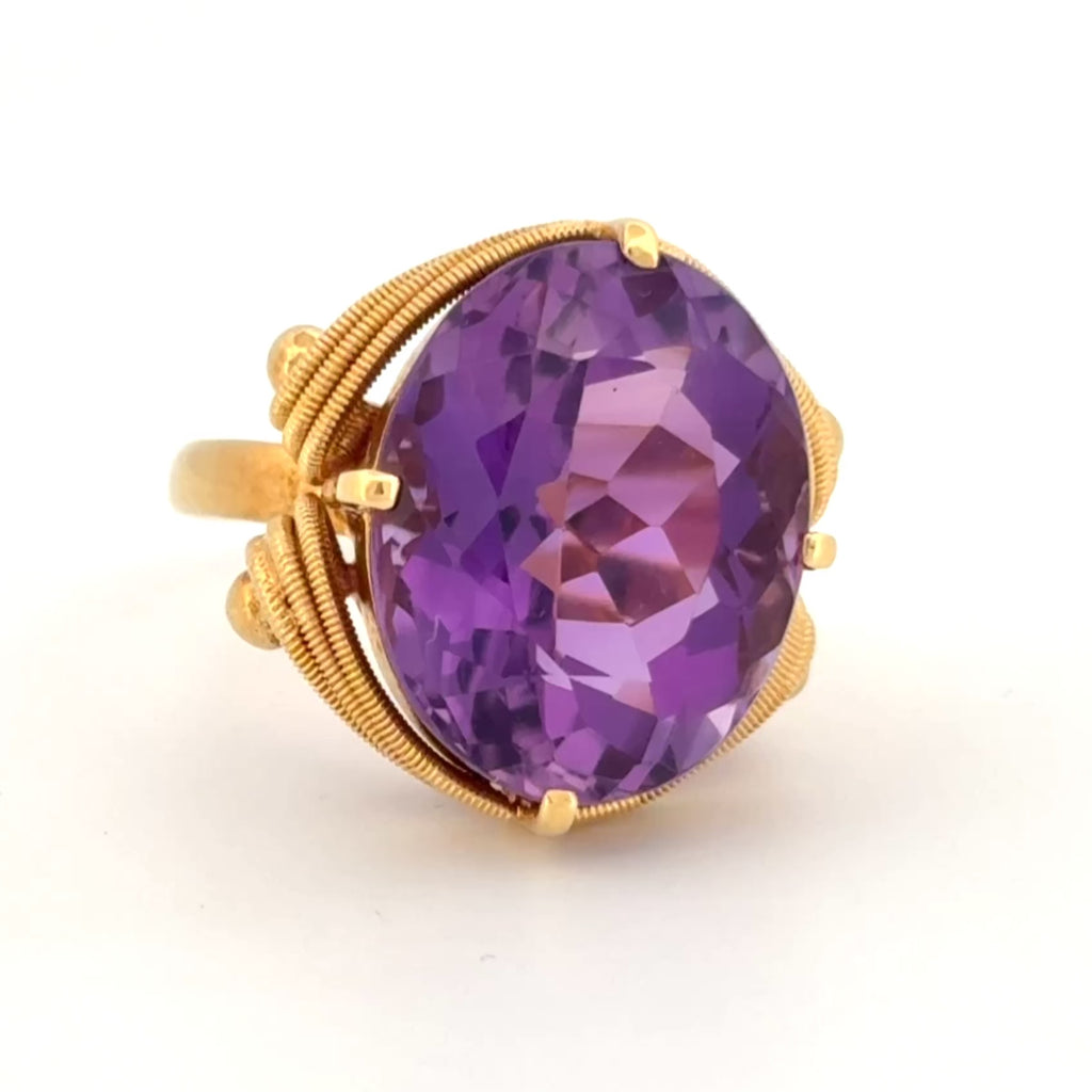 Vintage H. Stern Amethyst Ring 18k Yellow Gold, 12.65ct