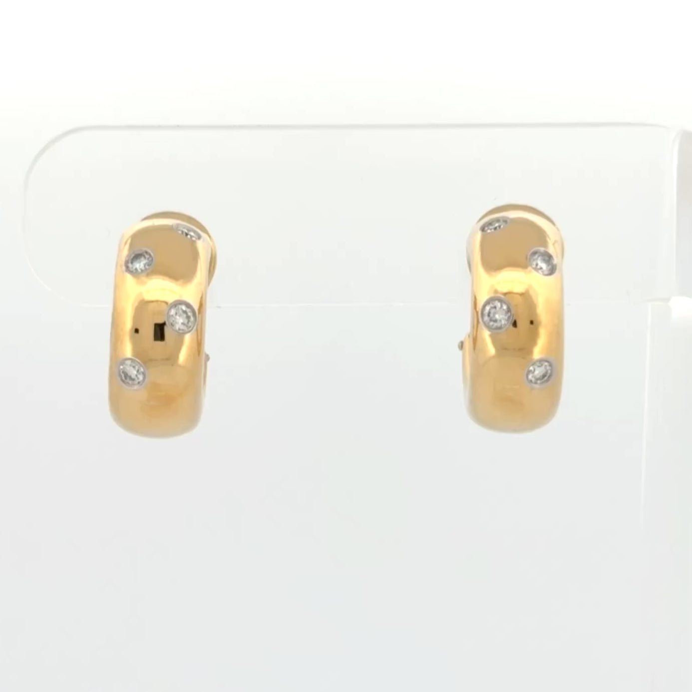 Tiffany & Co Etoile Diamond Hoop Earrings 18k Yellow Gold and Platinum